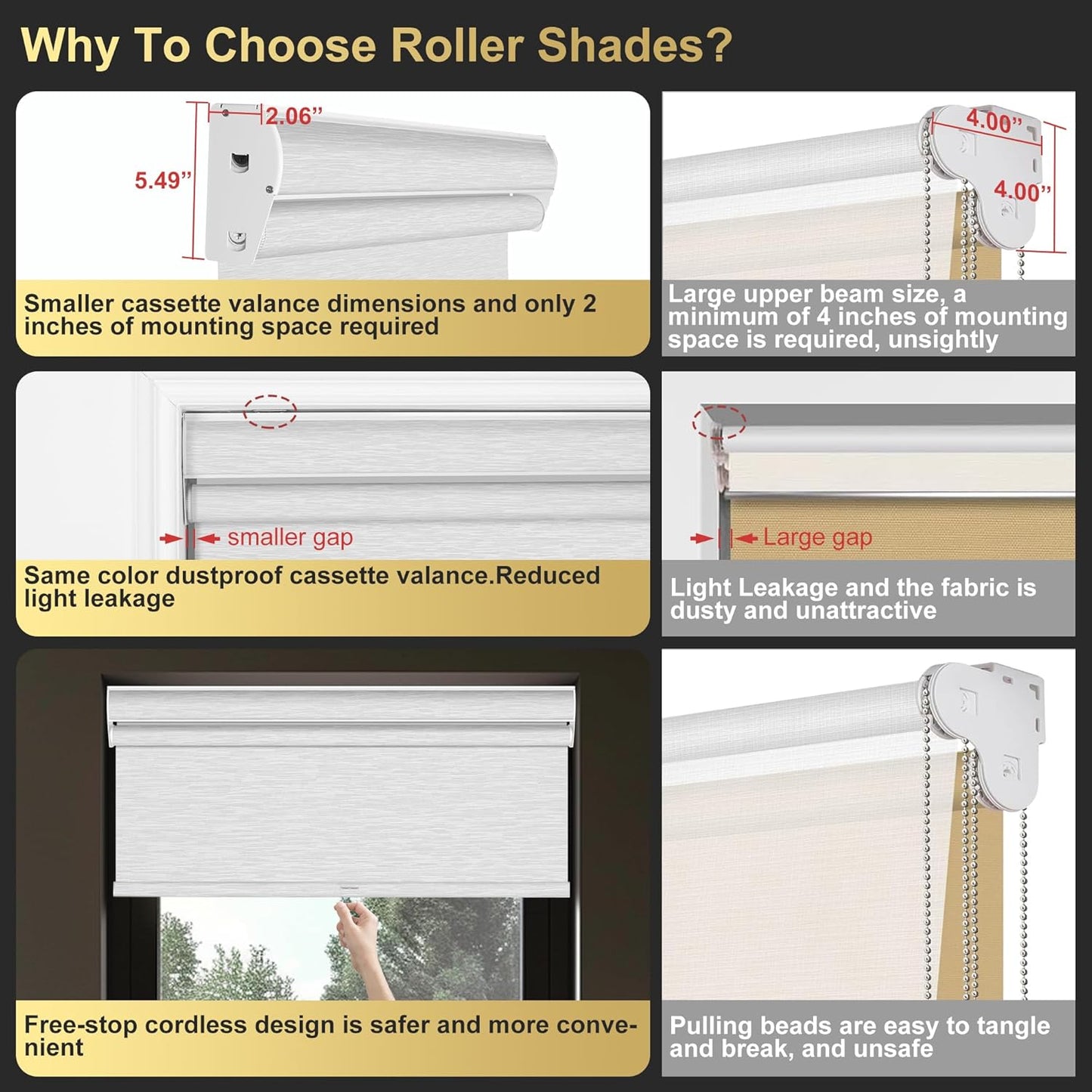 BERISSA Cordless Dual Roller Shades with Cassette Valance, Double Window Shades - Blackout and Light Filtering, Day and Night for Home Office Door. Striped Jacquard Grey. 33 W x 64" H