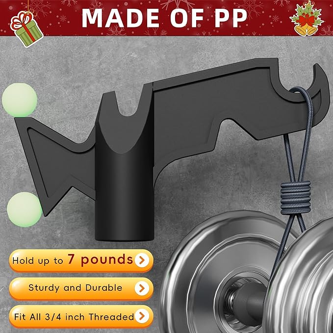 Christmas Light Hanger Tool Attachment, Utility Hook Screw On Pole Attachment (Pole NOT Included, Fits on 3/4 inch Acme Thread) Multi-Purpose Installation, String Lights, Birdfeeders