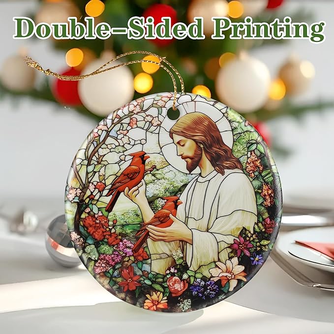 Jesus Christ Ornament: Christmas Ornaments, Religious Christmas Decorations for Tree, Catholic Ornament & Christian Holiday Decor | Religious Gifts, Christian Gifts - Design D