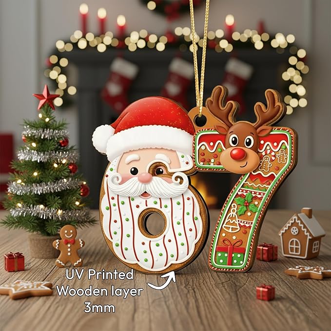67 Christmas Ornament, 67 Ornaments for Xmas Tree, Funny Christmas Ornaments 2025, 6 7 Meme Ornament for Teens, Six Seven Gifts, Gag Gifts for Teens, Teen Girls Trendy Stuff (Reindeer 67)