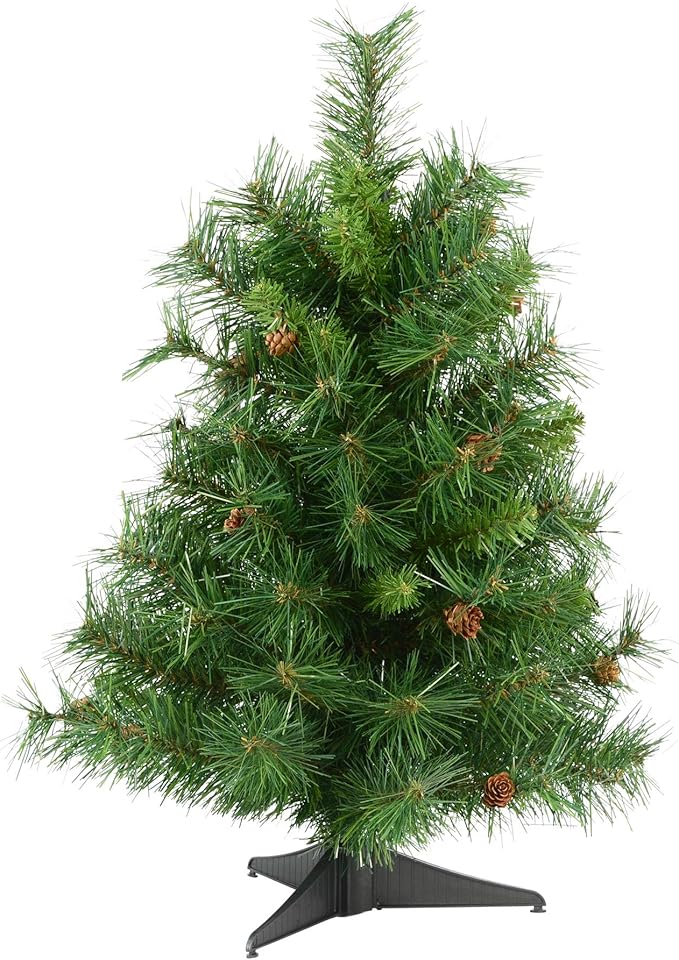 Vickerman 24" Cheyenne Pine Artificial Christmas Tree, Unlit - Faux Christmas Tree - Seasonal Indoor Home Decor
