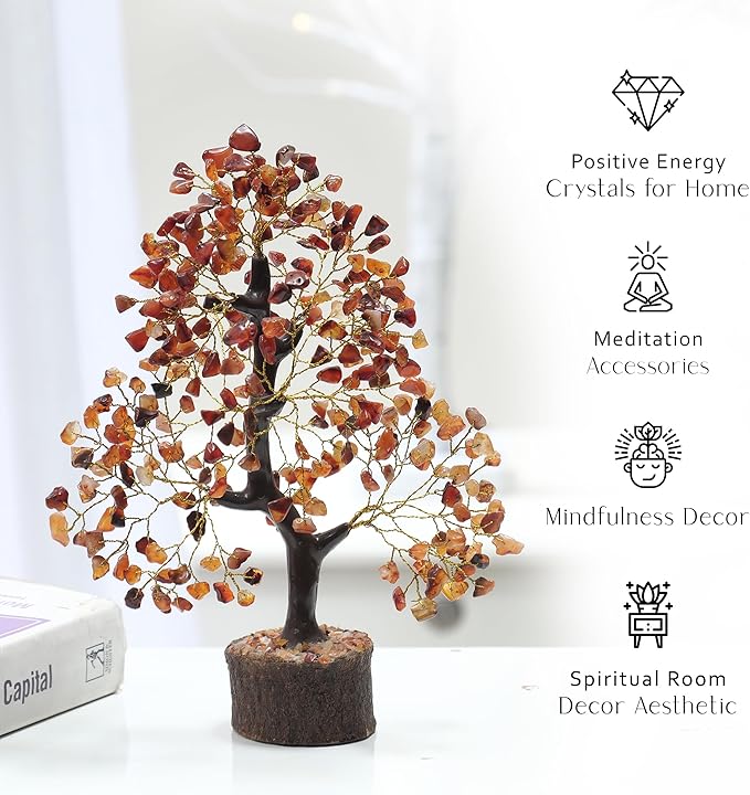 Carnelian Crystal Tree, Gemstones, Gem Tree, Crystals Healing, Spiritual Items, Money Crystal Stone, Home Decor, Carnelian Stone, Feng Shui Decor For Home, Birthday Gifts For Women, House Warming Gift