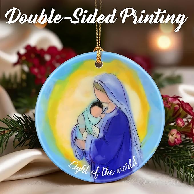 Virgin Mary and Jesus Ornament, Christmas Ornaments: Christmas Tree Decorations, Holiday Decor, Stocking Stuffers, Gift Ideas, Xmas Gift, Christian Gifts & Religion Gifts