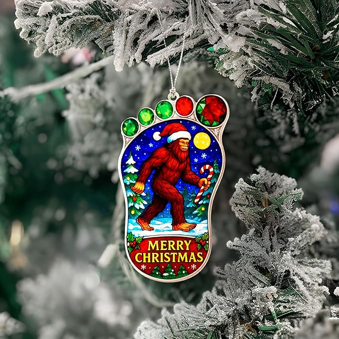 Funny Christmas ornaments - Bigfoot gifts - Big foot sasquatch gift - Sasquatch Gifts - Bigfoot ornament - Christmas ornaments 2025 - White elephant gifts - Xmas Tree Funny Decoration