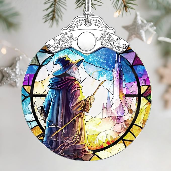 Christmas Ornaments: Stained Glass Ornament, Christmas Tree Ornament, Hanging Ornaments for Home Decor & Xmas Tree Decorations – Exquisite Holiday Decor, Gifts & Holiday Present - Witch