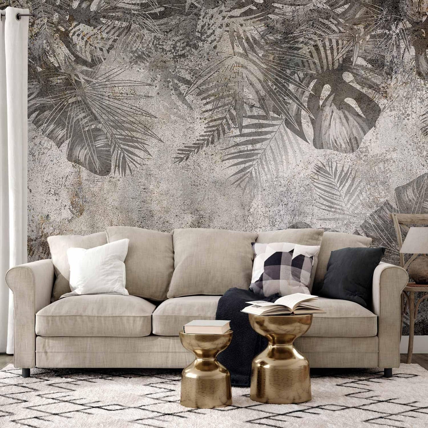 artgeist Wall Mural Tropical Leaves 154x110 in - XXL Peel and Stick Self-Adhesive Wallpaper Removable Large Sticker Foil Wall Decor Print Picture Image Design Palms Leaves Monstera b-C-0825-a-a