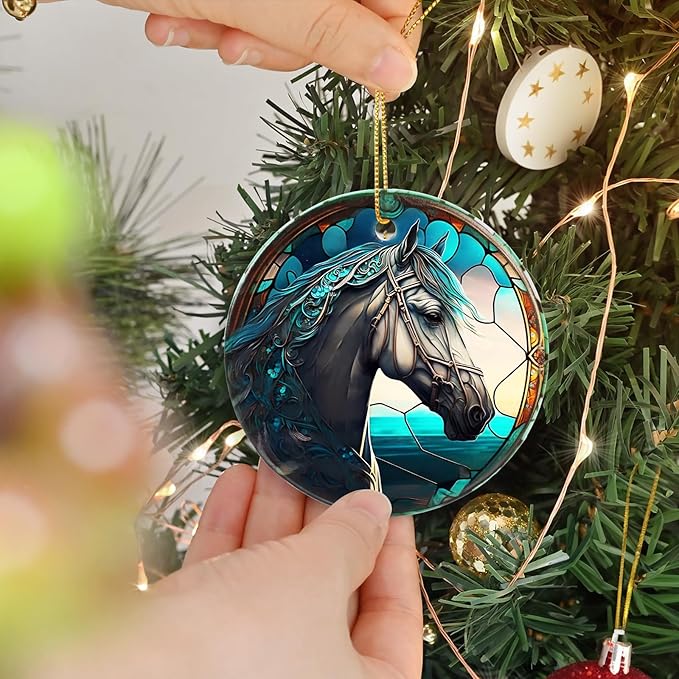 Christmas Horse Ornaments - Horse Lovers Gifts - Keepsake Ornaments for Animal Lovers