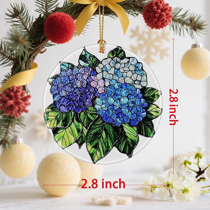 Vibrant Hydrangea Christmas Ornaments: Christmas Tree Decorations & Holiday Ornaments – Holiday Presents, Gift Ideas for Friends, Coworker, Family, Hydrangea Lover, and Flower Lover