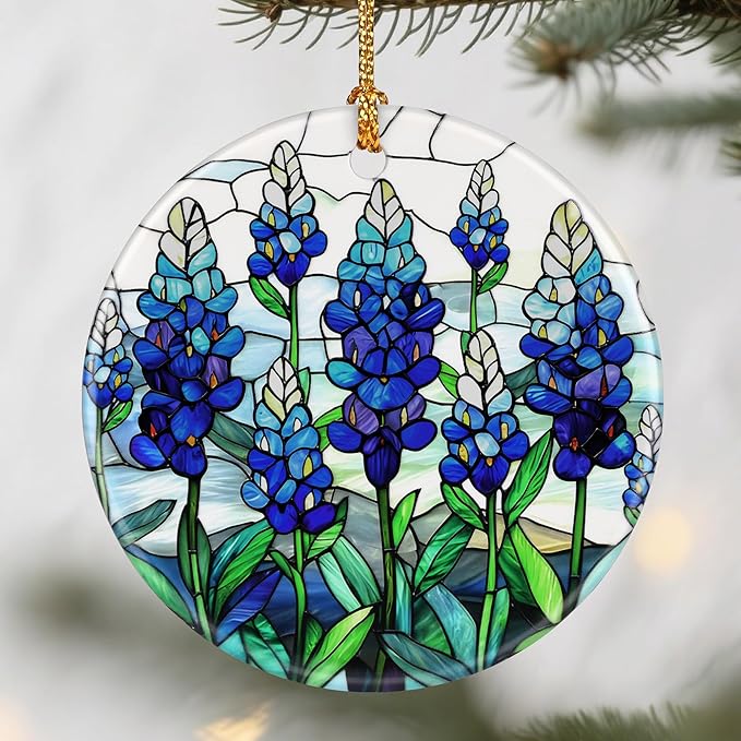 Texas Bluebonnet Ornament, Christmas Ornaments: Christmas Tree Decorations, Holiday Decor, Stocking Stuffers, Gift Ideas, Xmas Gift, Flower Lover Gifts & Gifts for Women