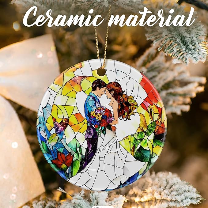 Couple Wedding Ornament, Christmas Ornaments: Christmas Tree Decorations, Holiday Decor, Stocking Stuffers, Gift Ideas, Wedding Gift, Gifts for Couple & Gifts for Newlywed