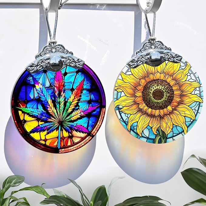 Maple Leaf Ornament Glass Hanging Ornament for Christmas, Thanksgiving, Birthday, Holiday Decorations and Xmas Gifts Ideas