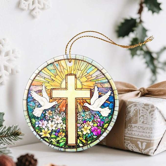 Cross Christmas Ornaments: Christmas Tree Decorations, Easter Faith Home Decor, Stocking Stuffers, Gift Ideas, Xmas Gift, Christian Gifts & Cross Gifts for Religious