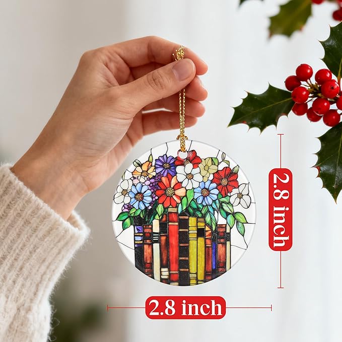 Flower Book Ornament – Christmas Ornament, Christmas Tree Decor, & Perfect Holiday Decor | Book Lover Gift, Bookworm Gifts
