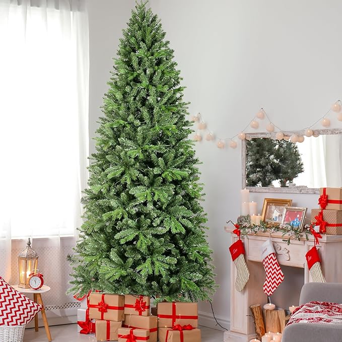 6ft Artificial Christmas Tree Green Spruce Christmas Tree with Dense 988 Branches Tips Easy to Assemble for Home Holiday Decor