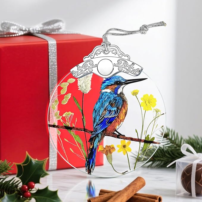 Christmas Ornaments: Stained Glass Ornament, Christmas Tree Ornament, Hanging Ornaments for Home Decor & Xmas Tree Decorations – Exquisite Holiday Decor, Gifts & Holiday Present - Kingfisher