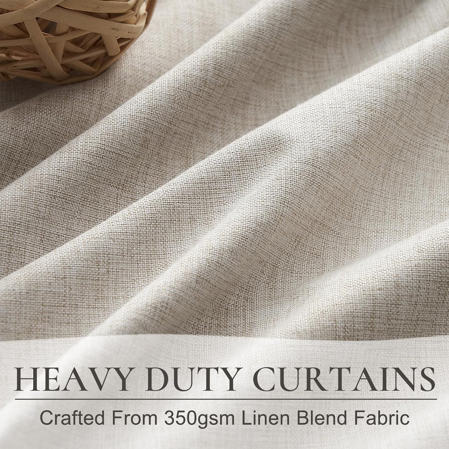 Pinch Pleated 92 Inch Curtains Blackout for Bedroom 2 Panels Set, Natural Linen Farmhouse Viral for 92-93 Inches Window Drapes Insulated Room Darkening Thick Patio Sliding Door with Back Tab Burg