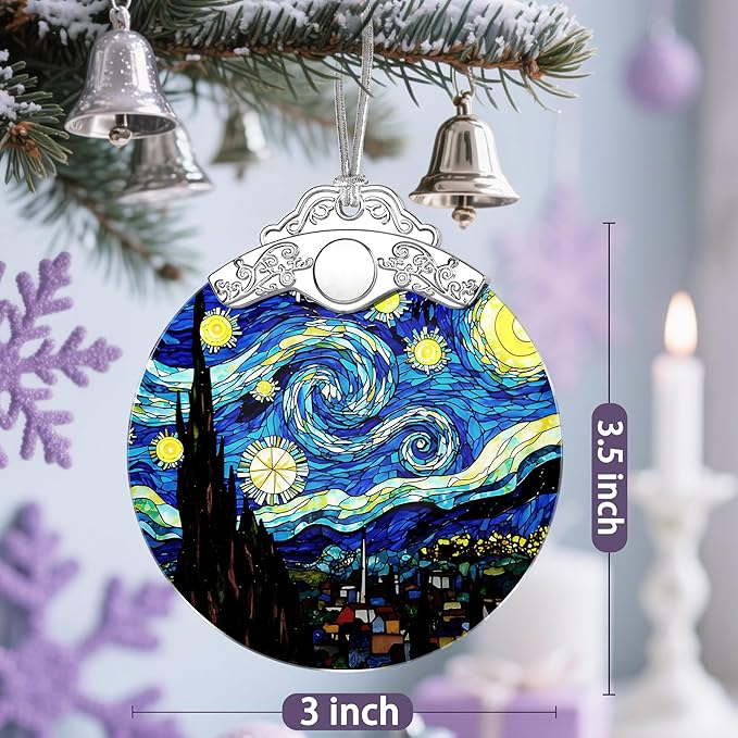 Stained Glass Ornament, Christmas Ornaments, Christmas Decorations for Tree, Holiday Ornament, Gifts for Nature Lovers, Holiday Party Gifts, Gift Ideas & Xmas Gift - Van Gogh Starry Night