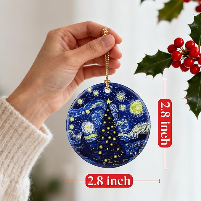 Starry Night Ornament – Christmas Ornament, Christmas Tree Decor, & Perfect Holiday Decor - Van Goghs Keepsake | Art Lover Gift, Gifts for Friends