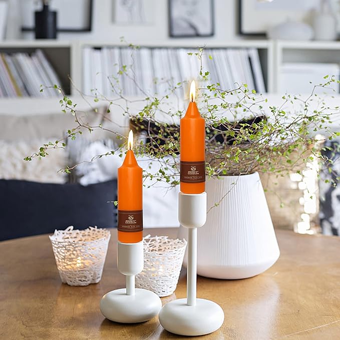 5 Inch Taper Candles CandleSticks Unscented Candles Handmade Set of 4 Spiral Candles Twisted Candlesticks for Thanksgiving Day Home Decoration(Vitality Orange)