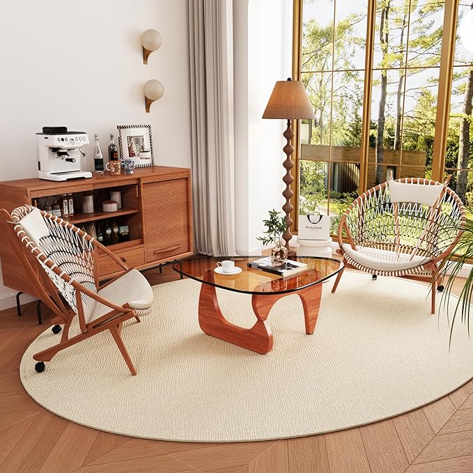 Coffee Tables Glass Small Farmhouse Coffee Table Mid-Century Modern Wood Center Table for Living Room, Walnut Brown, 44 Inch