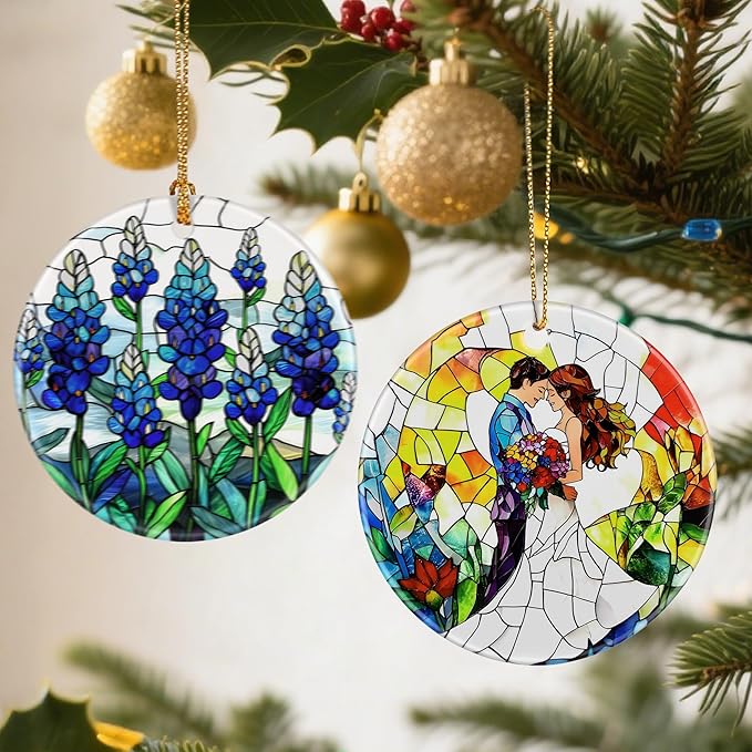 Couple Wedding Ornament, Christmas Ornaments: Christmas Tree Decorations, Holiday Decor, Stocking Stuffers, Gift Ideas, Wedding Gift, Gifts for Couple & Gifts for Newlywed