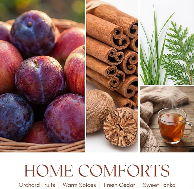 HomeLights Home Comforts Scented Candles | 34oz Soy Candles Rustic Modern 3-Wick Large Candle Jars | Ideal Candle Gifts for Events, Home Decor Stress, Relief & Relaxation