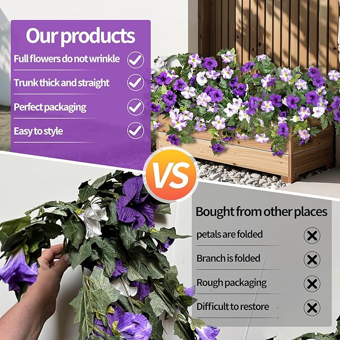 2-Piece Artificial Flowers for Outdoors - uv Resistant Faux Flowers for Outdoor planters with Realistic Leaves - Simple and Warm Home Decor for Living Room or Party (Red)