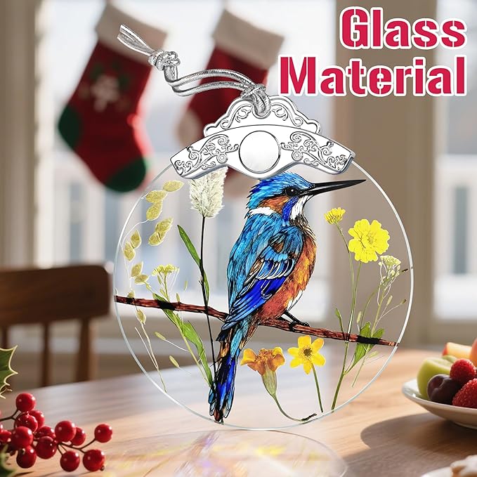 Christmas Ornaments: Stained Glass Ornament, Christmas Tree Ornament, Hanging Ornaments for Home Decor & Xmas Tree Decorations – Exquisite Holiday Decor, Gifts & Holiday Present - Kingfisher