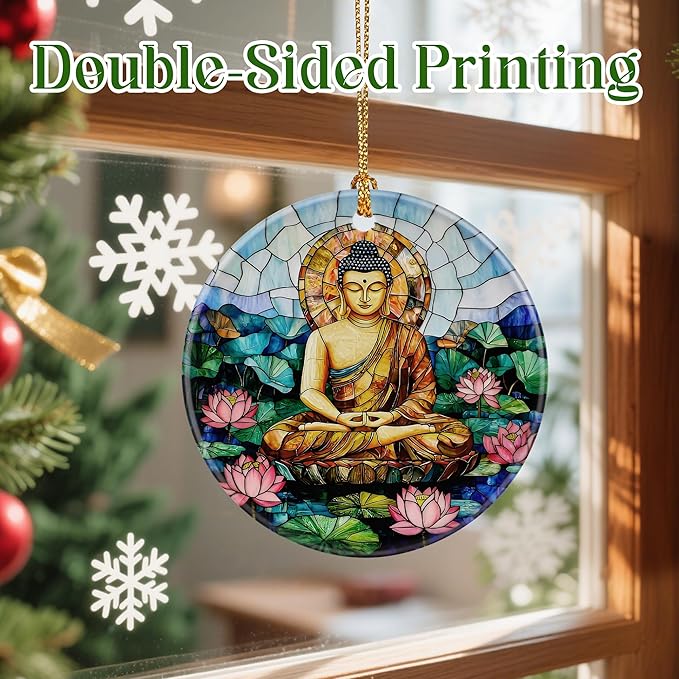 Buddha Meditation Ornament – Christmas Ornament, Christmas Tree Decoration & Perfect Holiday Decor, Namaste Decor | Gifts for Yoga, Meditation, and Mindfulness Practitioners