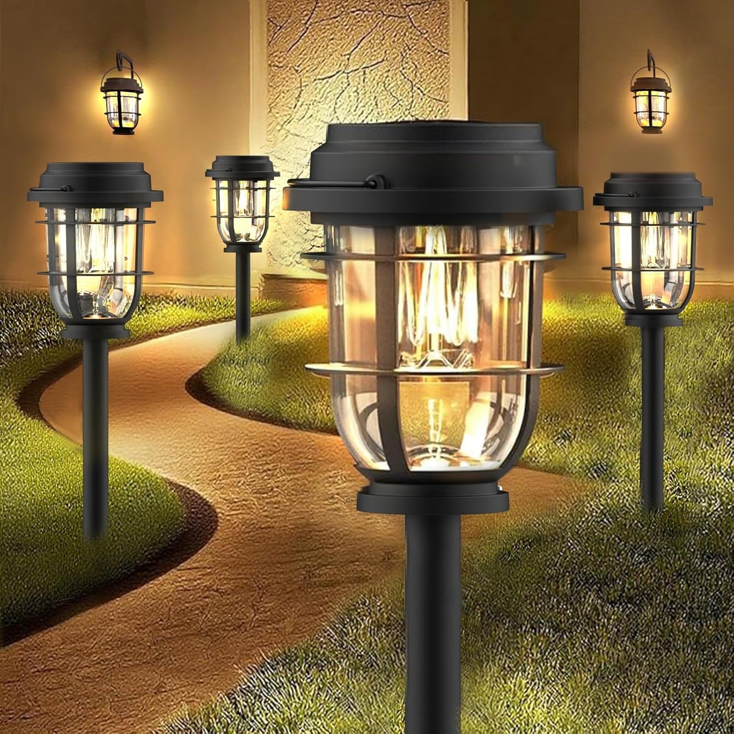 Solar Pathway Light, Bright Auto Garden Lights Decor - Durable Landscape Lighting for Lawn, Patio, Walkway, Driveway, Housewarming Gift Ideas