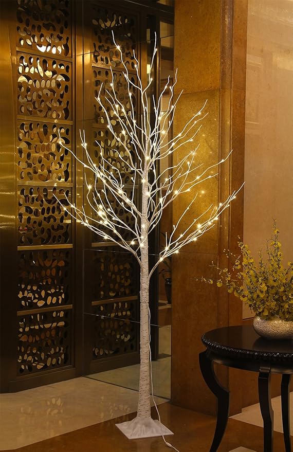LIGHTSHARE 8FT 132 LED Birch Tree,Home,Festival,Party,Christmas,Indoor and Outdoor Use,Warm White