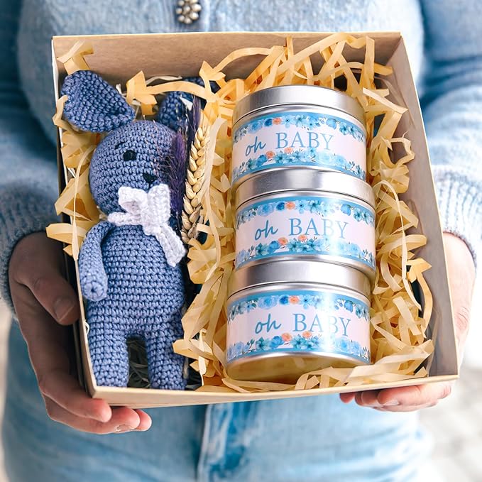 Funtery 12 Pcs Baby Shower Party Favors for Guests Baby Shower Candles Lavender Scented Candle Rustic Tealights Candles Gender Reveal Return Gifts(Buds)