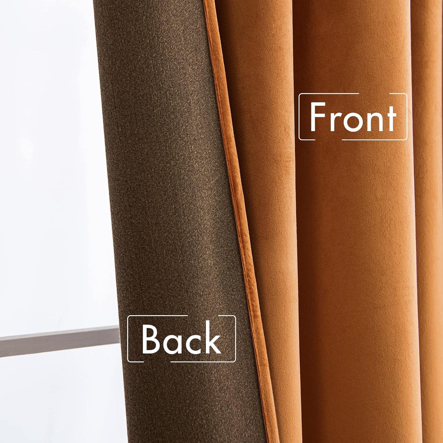MIULEE Velvet Curtains 84 inches - Pinch Pleated Luxury Room Darkening Curtains for Bedroom Living Room Blackout Thermal Insulated Super Soft Window Drapes Rod Pocket, Gold Brown, 2 Panels