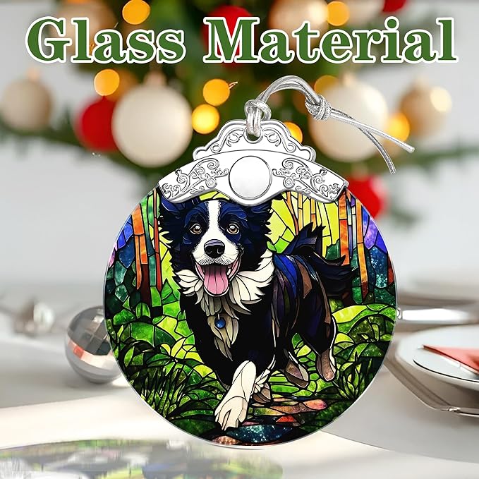 Loyal Border Collie Stained Glass Ornament, Christmas Ornament – Christmas Tree Decor, Holiday Decor, Stocking Stuffer, Gift Idea, Gifts for Dog Owner, Dog Lover, Pet Lover