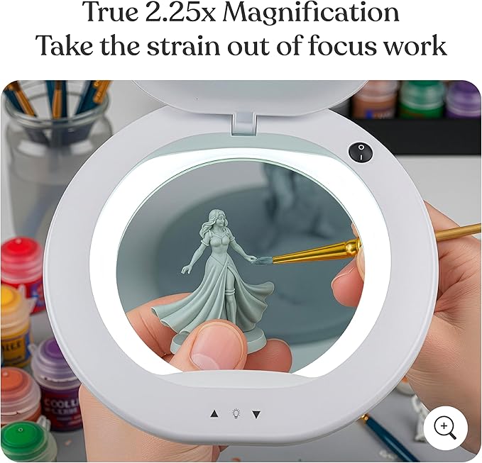 Brightech LightView Pro Magnifying Glass with Stand and Light – Magnifying Floor Lamp with 6-Wheels on a Sturdy Base for Facials – LED Work Light with XL Magnifier Glass for Crafts and Projects