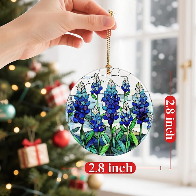 Texas Bluebonnet Ornament, Christmas Ornaments: Christmas Tree Decorations, Holiday Decor, Stocking Stuffers, Gift Ideas, Xmas Gift, Flower Lover Gifts & Gifts for Women