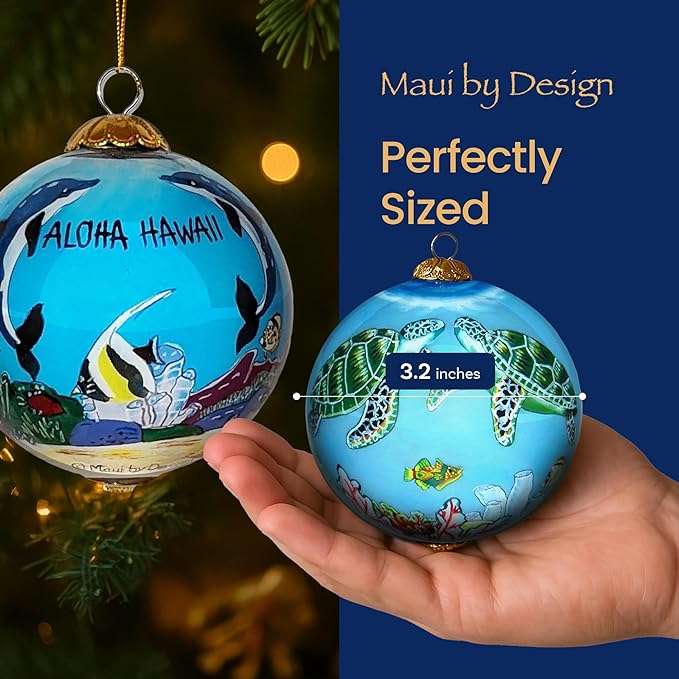 Collectible Handpainted Kissing Turtles and Dolphins Aloha Hawaii Ornament NKD/H