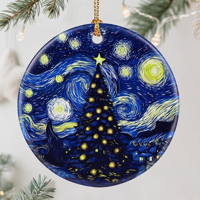 Starry Night Ornament – Christmas Ornament, Christmas Tree Decor, & Perfect Holiday Decor - Van Goghs Keepsake | Art Lover Gift, Gifts for Friends