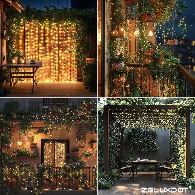Fairy Lights Plug in,400FT 1200LEDs Waterproof Led String Lights,8 Modes Remote Twinkle Light for Outdoor Indoor Christmas Wedding Birthday Garden Party Decorations,Green Wire,Warm White