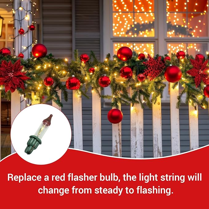 New One Christmas Lights 5 Pack, 35 Lights 8.08FT Christmas Tree Lights with Green Wire, Warm White Twinkle Lights, UL Listed for Indoor Outdoor Patio Garden Party Yard Wedding Decoration