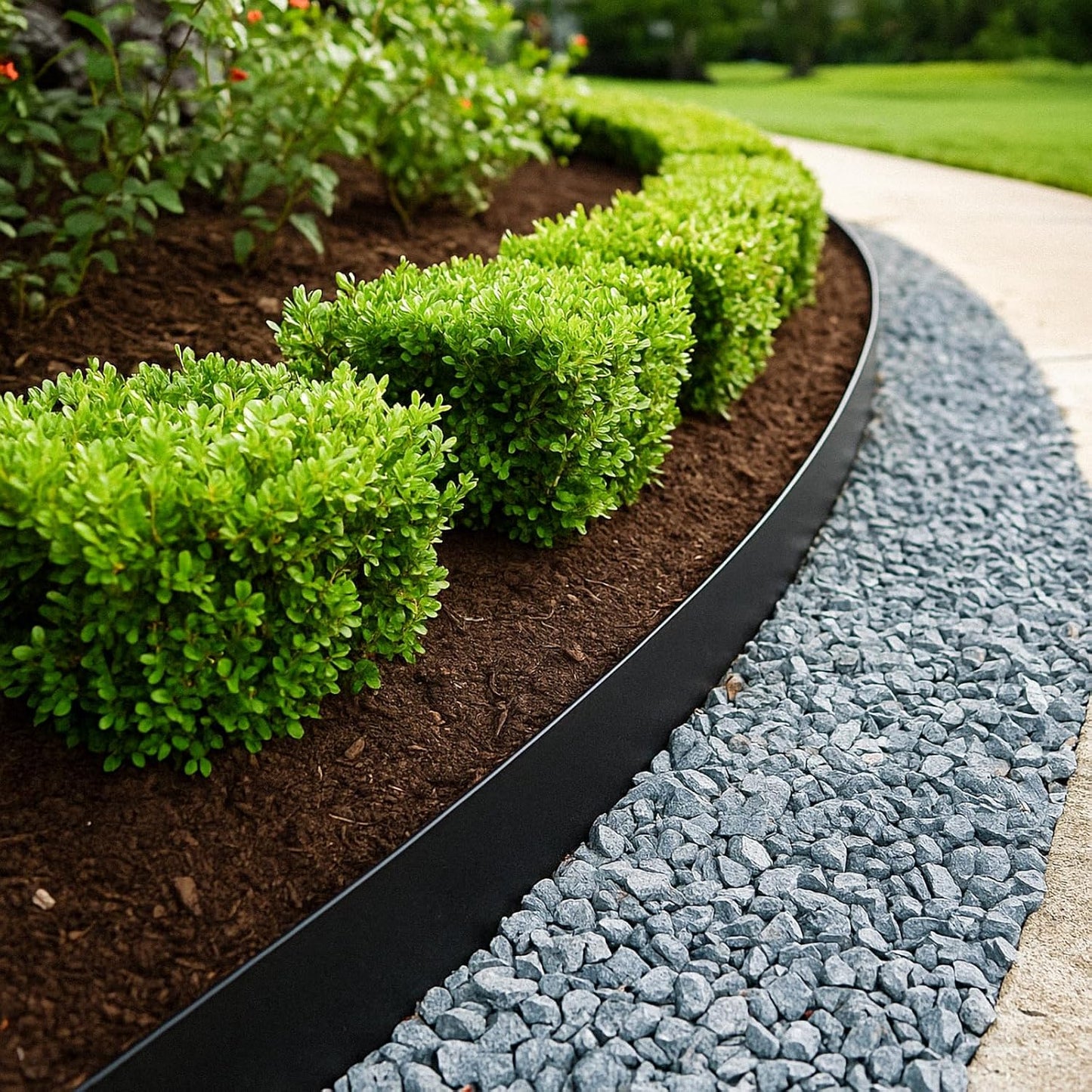 Greaner No Dig Edging for Landscaping, 6 Inch Tall | 66FT Flowerbed Border Edging with 130 PCS Spikes, Plastic Landscape Edging for Garden, Flower Beds, Tree Rings, Pathways, and Lawn