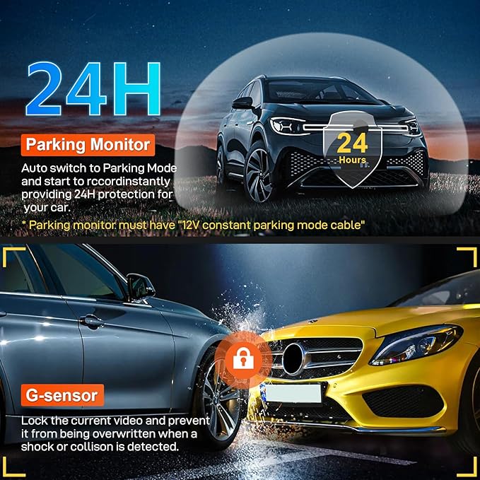 4K Dash Cam Custom fit for GMC Yukon, Yukon XL 2023 2024 2025 (Model A), SLE SLT AT4 Denali Ultimate, Integrated OEM Look, UHD 2160P Video, WiFi & App, G-Sensor, Easy to Install, 64GB Card