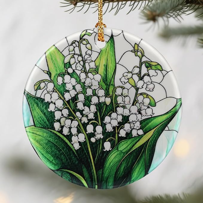 Lily of Valley Flower Ornament, Christmas Ornaments: Christmas Tree Decorations, Holiday Decor, Stocking Stuffers, Gift Ideas, Xmas Gift, Flower Lover Gifts & Gifts for Women