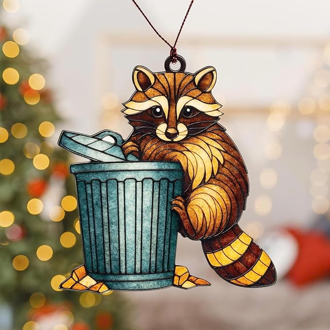 Racoon Christmas Ornaments 2025, Raccoon Ornament, Cute Ornaments for Christmas Tree Decoration, Funny Gift for Raccoon Lovers, Family, Friends, Animal Lovers, Gift Exchange Ornaments