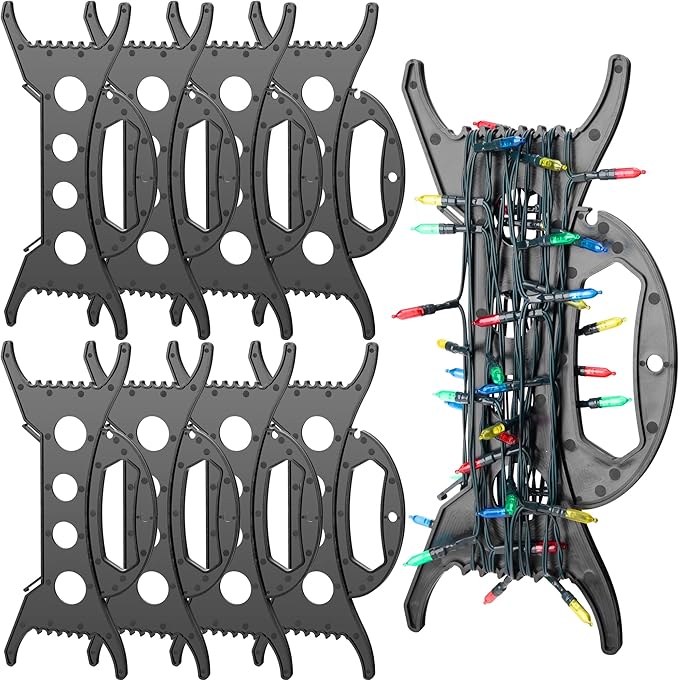 codree 8 PCS All Purpose Light Storage Holder-11.8Inch Christmas Light Cord Wind Up Storage Organizer-Holiday Light Storage for Tree Lights Extension Cord Garland