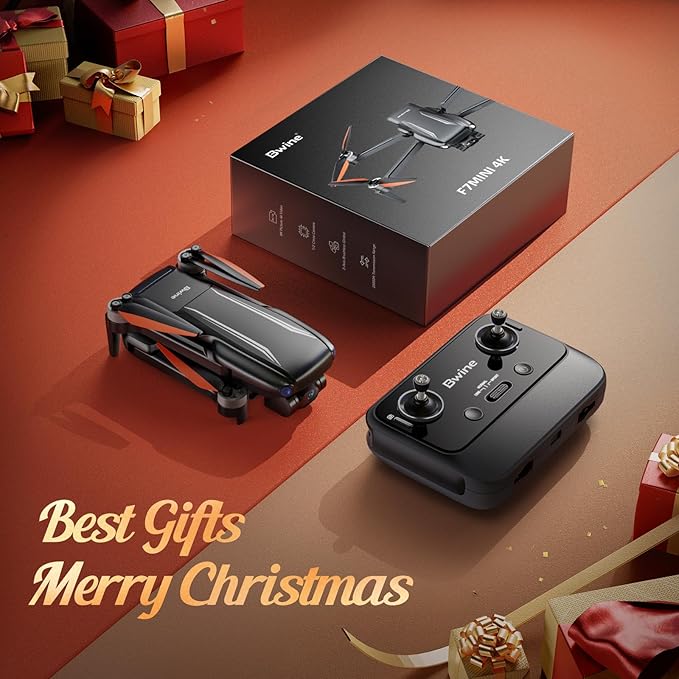 Bwine F7MINI 4K Video 8K Photo Drones with Camera for Adults, 3-Axis Gimbal EIS, 249g FAA-exempt, Over 6KM Transmission, AI GPS Smart Return, Follow, Waypoint, Orbit Fly, Better for Beginner 32Mins
