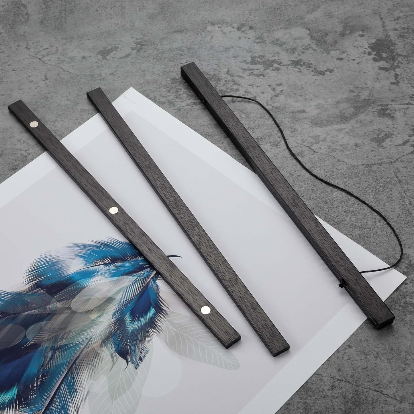 FALAMON Magnetic Poster Hanger Frame, 20x20 20x24 20x28 20x30 Teak Wood Magnet Poster Frame for Posters, Prints, Photos, Pictures, Maps, Scrolls, and Canvas Artwork(Black, 20")