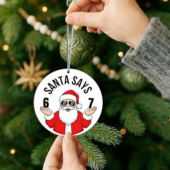 67 Christmas Ornament, 67 Ornaments for Xmas Tree, Funny Christmas Ornaments 2025, 6 7 Meme Ornament for Teens, Six Seven Gifts, Gag Gifts for Teens, Teen Girls Trendy Stuff