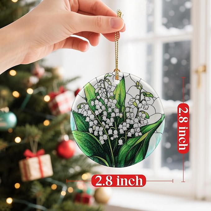 Lily of Valley Flower Ornament, Christmas Ornaments: Christmas Tree Decorations, Holiday Decor, Stocking Stuffers, Gift Ideas, Xmas Gift, Flower Lover Gifts & Gifts for Women