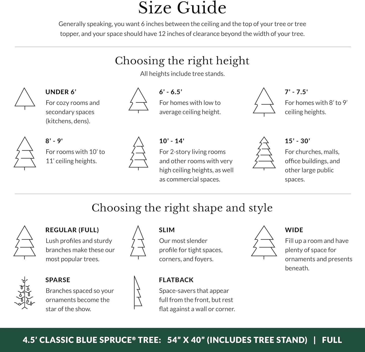 Balsam Hill 4.5 ft Unlit Classic Blue Spruce - Artificial Christmas Tree with Premium Stand & Storage Bag for Indoor Holiday Decorating